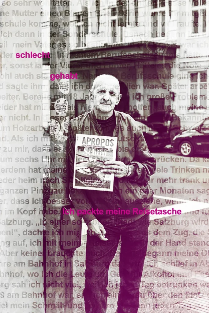 „Perspektivenwechsel“. Die fotografische Installation von Michael Preschl, Werbefotograf und Visual Brand Specialist aus Salzburg, verbindet dokumentarische Fotografie mit gesellschaftlichen Themen und eröffnet neue Blickwinkel auf Menschen, Begegnungen und Perspektiven.