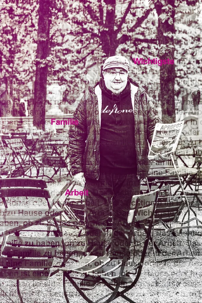 „Perspektivenwechsel“. Die fotografische Installation von Michael Preschl, Werbefotograf und Visual Brand Specialist aus Salzburg, verbindet dokumentarische Fotografie mit gesellschaftlichen Themen und eröffnet neue Blickwinkel auf Menschen, Begegnungen und Perspektiven.
